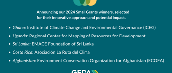 Ghana Institute of Climate Change and Environmental Governance ICEG Uganda Regional Center for Mapping of Resources for Development Sri Lanka EMACE Foundation of Sri Lanka Costa Rica Asociacion