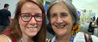Bridget Burns and Thais Corral at COP30