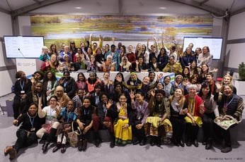 People at fossil fuel protest.