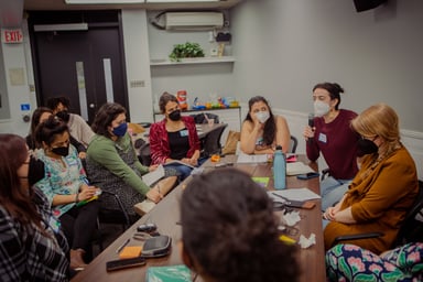Group of people having a conversation
